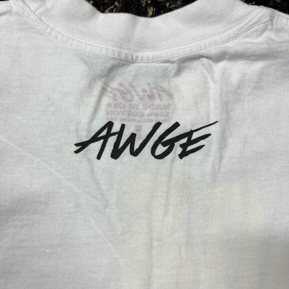 Awge Asap Rocky Freak Sh*t Awge Sh*t White Tee Size L New %100 Authentic - Picture 4 of 5